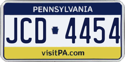 PA license plate JCD4454
