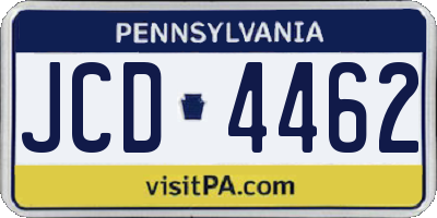 PA license plate JCD4462