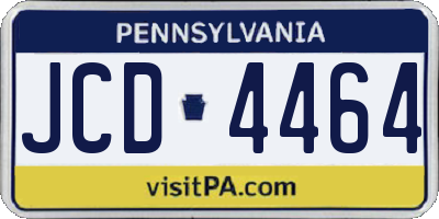PA license plate JCD4464