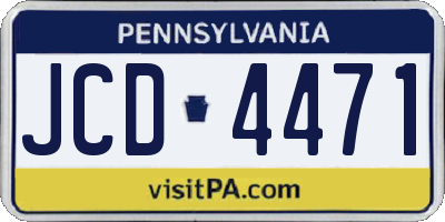 PA license plate JCD4471