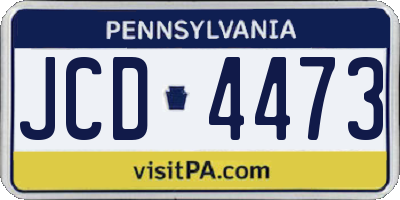 PA license plate JCD4473