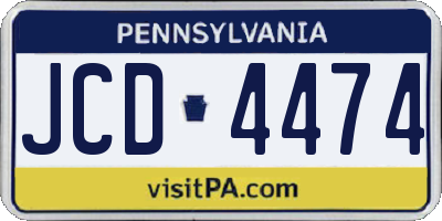 PA license plate JCD4474