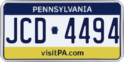 PA license plate JCD4494