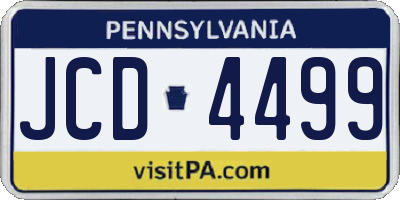 PA license plate JCD4499