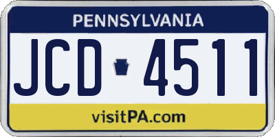 PA license plate JCD4511