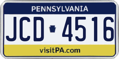 PA license plate JCD4516