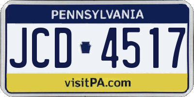 PA license plate JCD4517