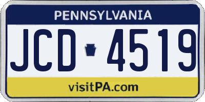 PA license plate JCD4519