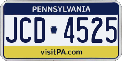 PA license plate JCD4525