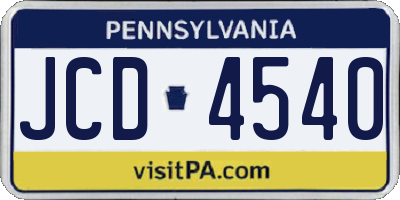 PA license plate JCD4540
