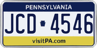 PA license plate JCD4546