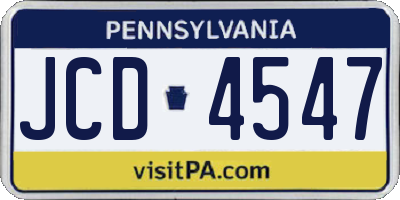 PA license plate JCD4547
