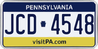 PA license plate JCD4548