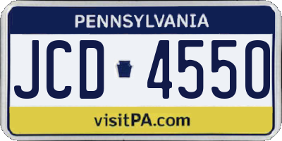 PA license plate JCD4550