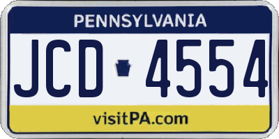 PA license plate JCD4554