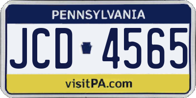 PA license plate JCD4565