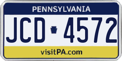 PA license plate JCD4572
