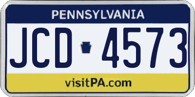 PA license plate JCD4573