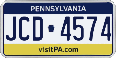 PA license plate JCD4574