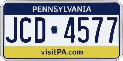 PA license plate JCD4577