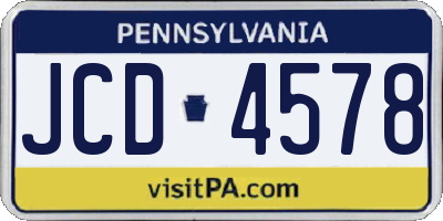 PA license plate JCD4578