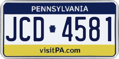 PA license plate JCD4581