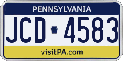 PA license plate JCD4583
