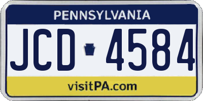 PA license plate JCD4584