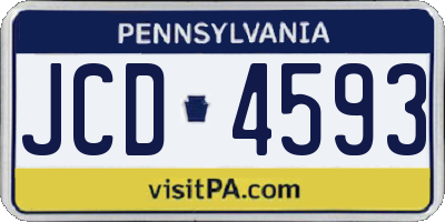 PA license plate JCD4593