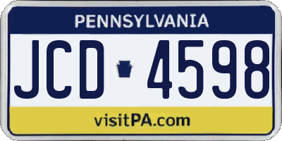 PA license plate JCD4598