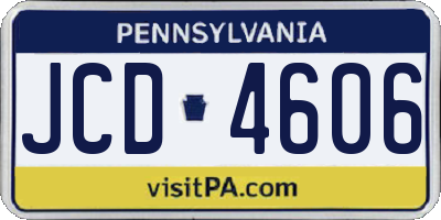 PA license plate JCD4606