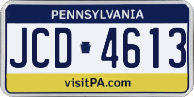 PA license plate JCD4613