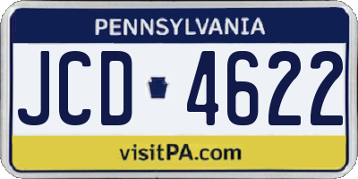 PA license plate JCD4622