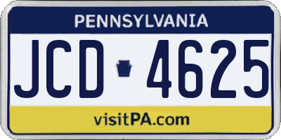 PA license plate JCD4625