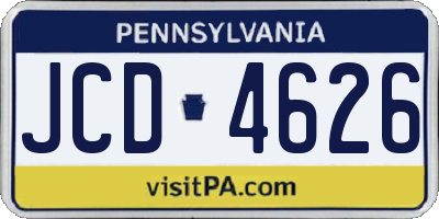 PA license plate JCD4626