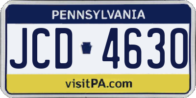 PA license plate JCD4630