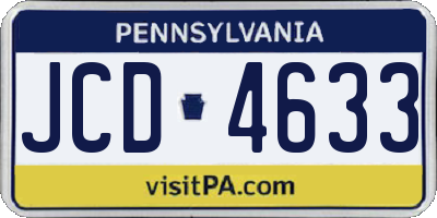 PA license plate JCD4633
