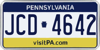 PA license plate JCD4642