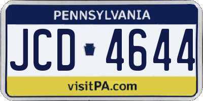 PA license plate JCD4644