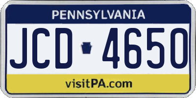 PA license plate JCD4650