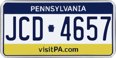 PA license plate JCD4657