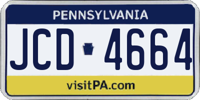 PA license plate JCD4664