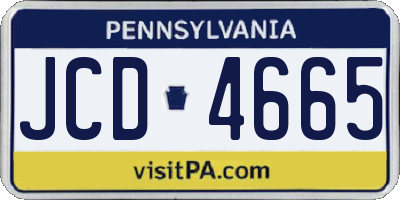 PA license plate JCD4665