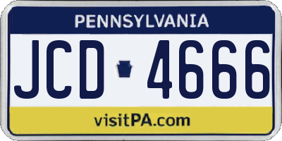 PA license plate JCD4666