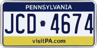 PA license plate JCD4674