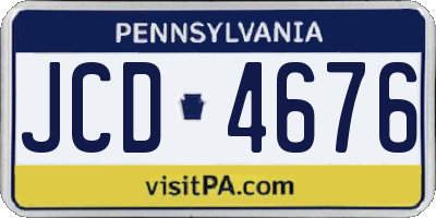 PA license plate JCD4676