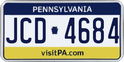 PA license plate JCD4684