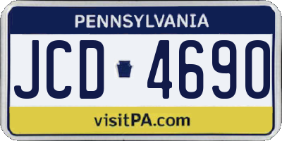 PA license plate JCD4690