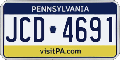 PA license plate JCD4691