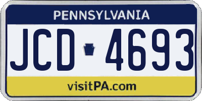 PA license plate JCD4693